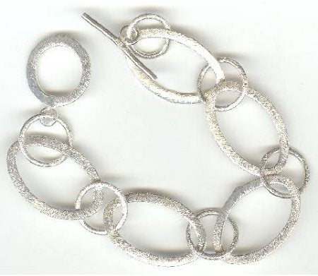 1 7.5 Inch Silver Plated Large Link Bracelet with Toggle Clasp