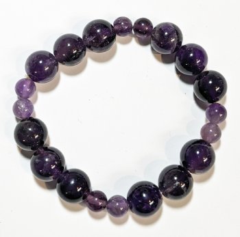 Amethyst 6mm and 10mm Beaded Bracelet