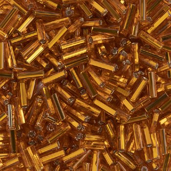 50g #3 Silverlined Light Orange Bugle Beads