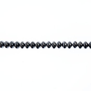44, 4x6mm Hematite Candy Oval Glass Beads