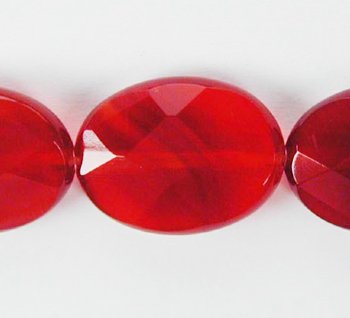 1 Flat Faceted 18x15mm Carnelian Oval