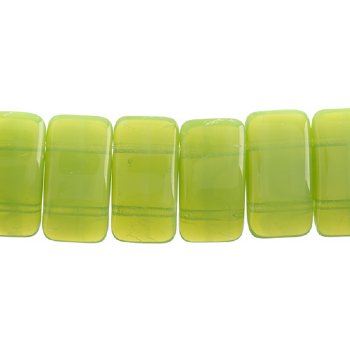 15, 9x17mm Green Opal Two Hole Glass Carrier Beads