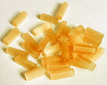 15 13x4mm Light Orange Fiber Optic Square Tubes