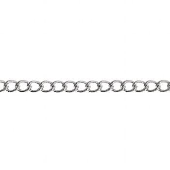 5 Meter Spool 3x2mm Curb Link Rhodium Chain