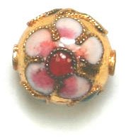 6 12mm Gold Cloisonné Rounds