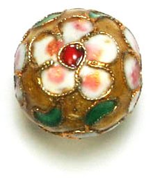 4 16mm Gold Cloisonné Rounds