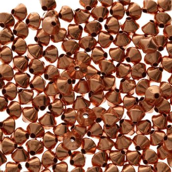 72, 3mm Bright Copper Metal Bicone Beads