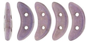 10 Grams 3x10mm Opaque Lilac Lustre CzechMates Crescent Glass Beads