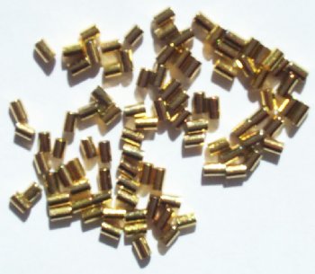 100 3x2mm Gold Plated Crimp Tubes