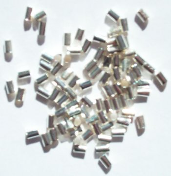 100 3x2mm Silver Plated Crimp Tubes