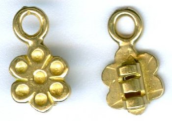 Set of 12x7mm Brass Flower 2mm Hole Cord Ends