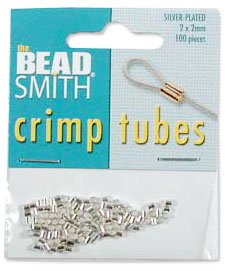100 2x2mm Bright Silver Plated Crimp Tubes