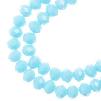 78, 4x6mm Faceted Opaque Blue Crystal Lane Donut Rondelle Beads