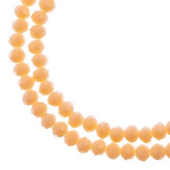 110, 3x4mm Faceted Opaque Cream Crystal Lane Donut Rondelle Beads