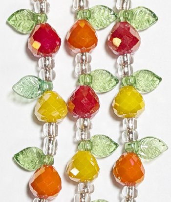7 Inch Strand Crystal Lane 8mm Autumn Pear and Leaf Sets