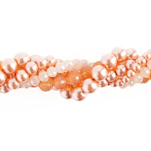 Pincushion Protea Crystal Lane 5 Strand Twisted Bead Set
