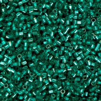 CY-1214 25 Grams of 11/0 Silverlined Tropic Teal Cylin Seed Beads