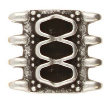 1, 15.2x16.5mm Azalas IV Antique Silver Connector Link for Superduo Beads