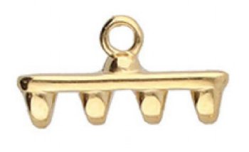 Set of 2, 15.7x8.2mm Cymbal Rozos IV 24k Gold Plate Superduo Ends