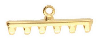 Set of 2, 24.5x8.5mm Cymbal Rozos VI 24k Gold Plate Superduo Ends