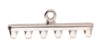 Set of 2, 24.5x8.5mm Cymbal Rozos VI AntiqueSilver Superduo Ends