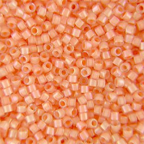 DB-0067 5.2 Grams of 11/0 Dyed Lined Light Peach AB Delica BeadsDelica Beads