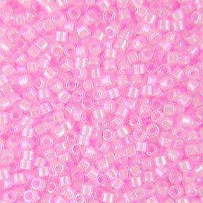 DB-0055 5.2 Grams of 11/0 Lined Rainbow Pale Pink Miyuki Delica Beads