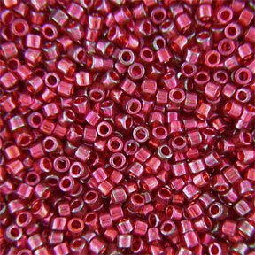 DB-0105 5.2 Grams of 11/0 Transparent Gold Lustre Dark Red Miyuki Delica Beads