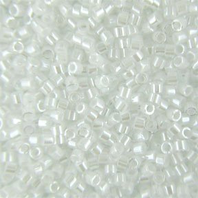 DB-0202 5.2 Grams of 11/0 Opaque White Pearl AB Miyuki Delica Beads