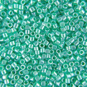 DB-0238 5.2 Grams of 11/0 Lined Green Aqua Lustre Miyuki Delica Beads