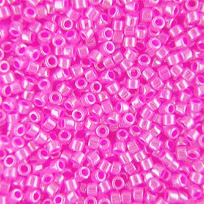 DB-0247 5.2 Grams of 11/0 Lined Fuchsia Pearl Lustre