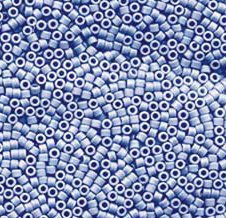 DB-1596 5.2 Grams of 11/0 Matte Opaque Blue Agate AB Delica Beads