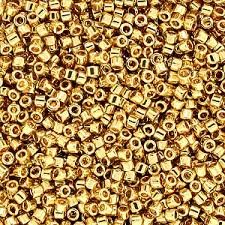 DB-0031 3.3 GRAMS of 11/0 24K Gold Plated AB Delica Beads