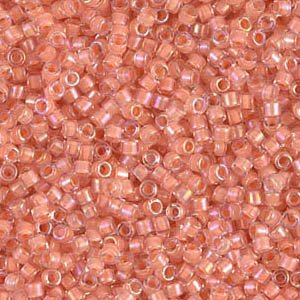 DB-0068 5.2 Grams of 11/0 Dyed Lined Peach Lustre Delica Beads