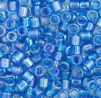 DB-0177 5.2 Grams of 11/0 Transparent Capri Blue AB Delica Beads