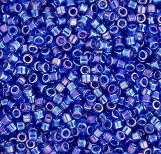 DB-0178 5.2 Grams of 11/0 Transparent Cobalt AB Delica Beads
