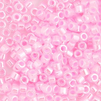 DB-0244 5.2 Grams of 11/0 Crystal Light Pink Lined Ceylon Miyuki Delica Beads