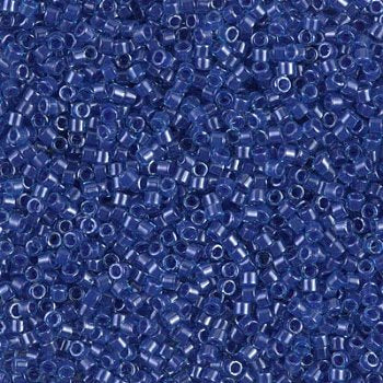 DB-0285 5.2 Grams of 11/0 Dyed Sapphire Lined Aqua Miyuki Delica Beads