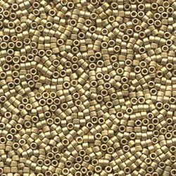 DB-0334 3.3 GRAMS of 11/0 Matte Metallic Dark Yellow Gold 24kt Miyuki Delica Beads