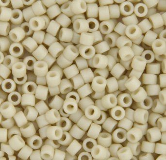 DB-0388 5.2 Grams of 11/0 Matte Opaque Ivory Lustre Miyuki Delica Beads
