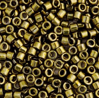 DB-0456 5.2 Grams of 11/0 Opaque Olive Nickel Plated Delica Beads