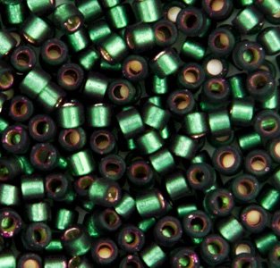DB-0690 5.2 Grams of 11/0 Semi Matte Silver Lined Leaf Green Miyuki Delica Beads