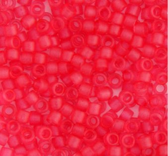 DB-0780 5.2 Grams of 11/0 Matte Transparent Dyed Bubblegum Pink Delica Beads