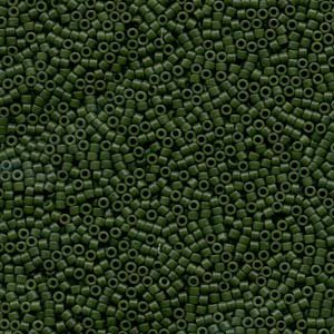 DB-0797 5.2 Grams of 11/0 Matte Opaque Dyed Olive Delica Beads