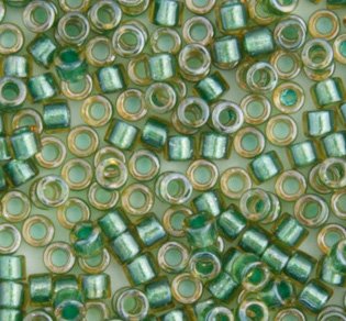DB-0917 5.2 Grams of 11/0 Sparkling Turquoise Lined Green Delica Beads