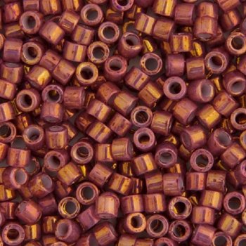 DB-1016 5.2 Grams of 11/0 Metallic Rhubarb Lustre AB Delica Beads