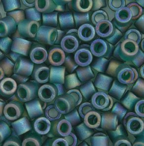 DB10-0859 5.2 Grams of 10/0 Transparent Matte Emerald AB Delica Beads