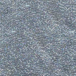 DB-0110 5.2 Grams of 11/0 Transparent Light Blue Iris Lustre Delica Beads