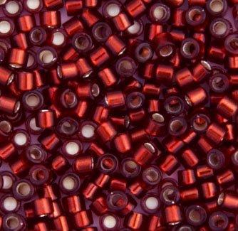 DB-1202 5.2 Grams of 11/0 Dark Cranberry Red Silverlined Delica Beads