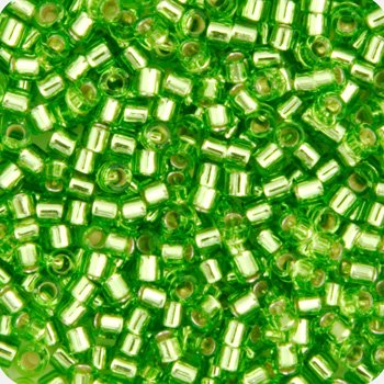 DB-1206 5.2 Grams of 11/0 Silverlined Lime Green Delica Beads